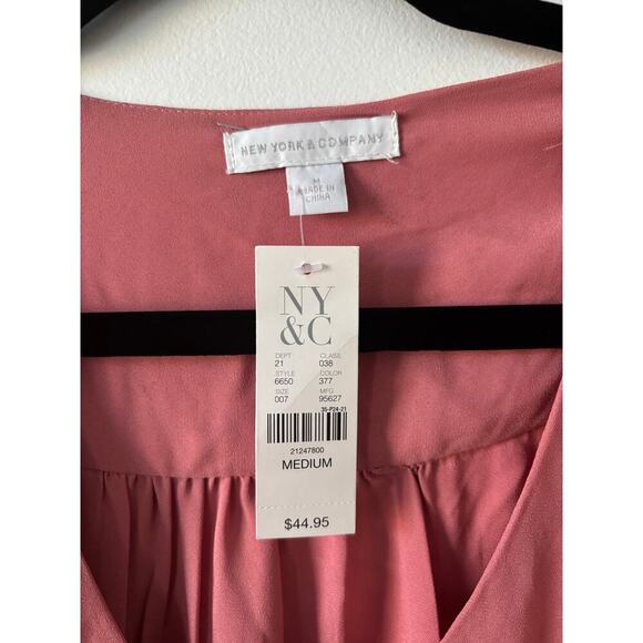 NY&C Pink V-Neck Chiffon Blouse - Picture 2 of 2